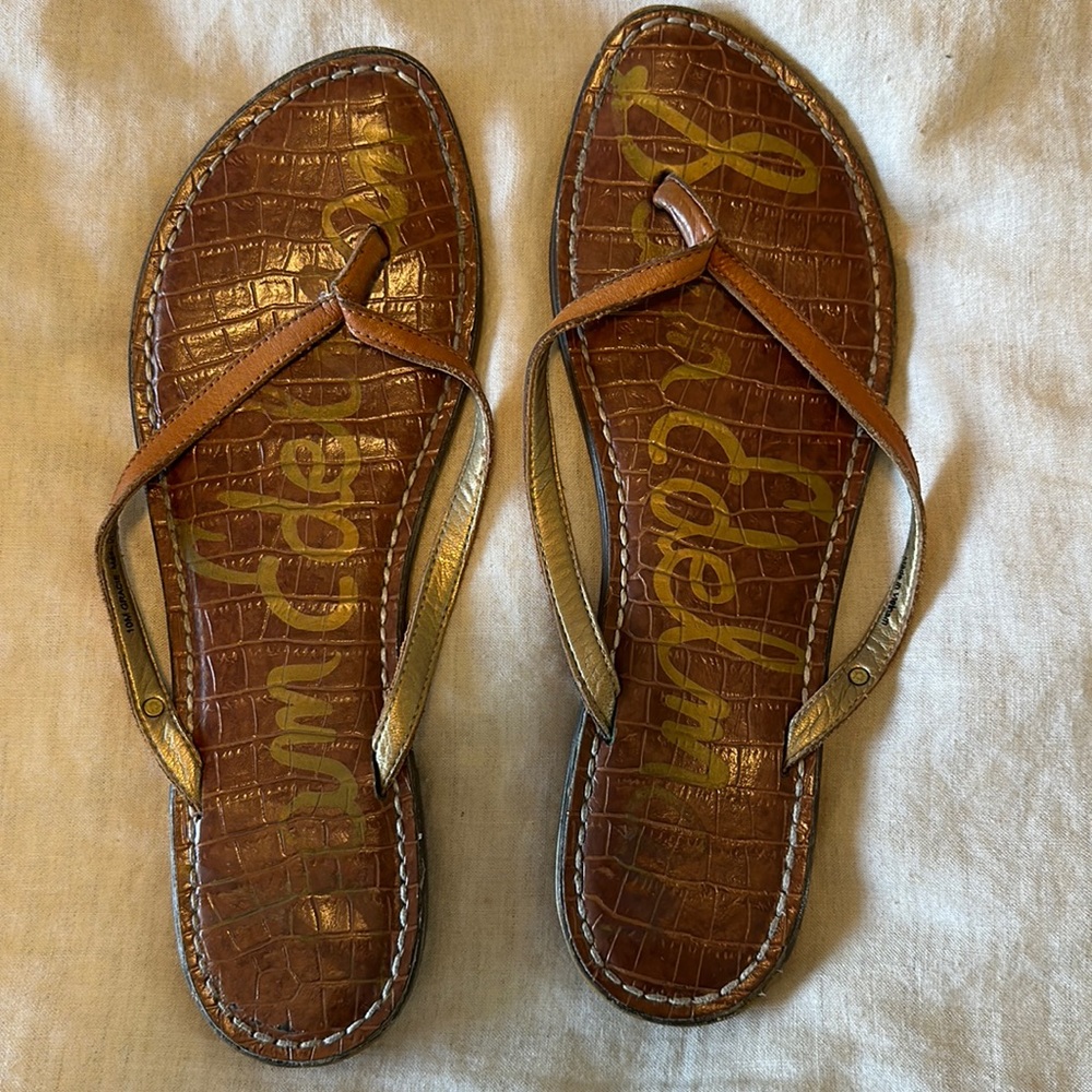Sam Edelman Leather Flip Flops